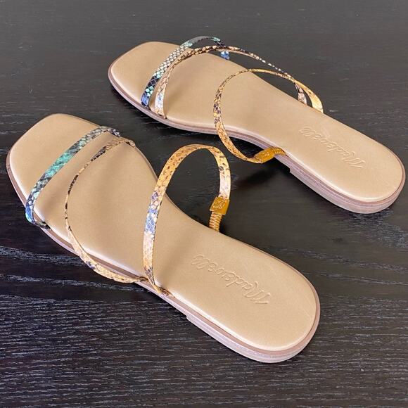 Madewell The Lyra Snake Print Slide Sandal, Sz 6.5 - Picture 9 of 13